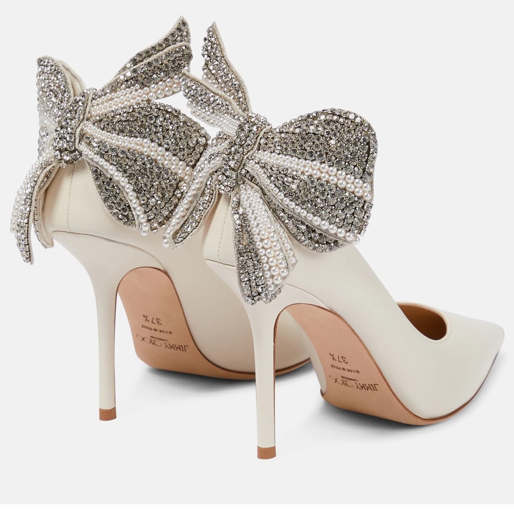 Jimmy Choo Love Pumps Nappa with pearls and crystal bow